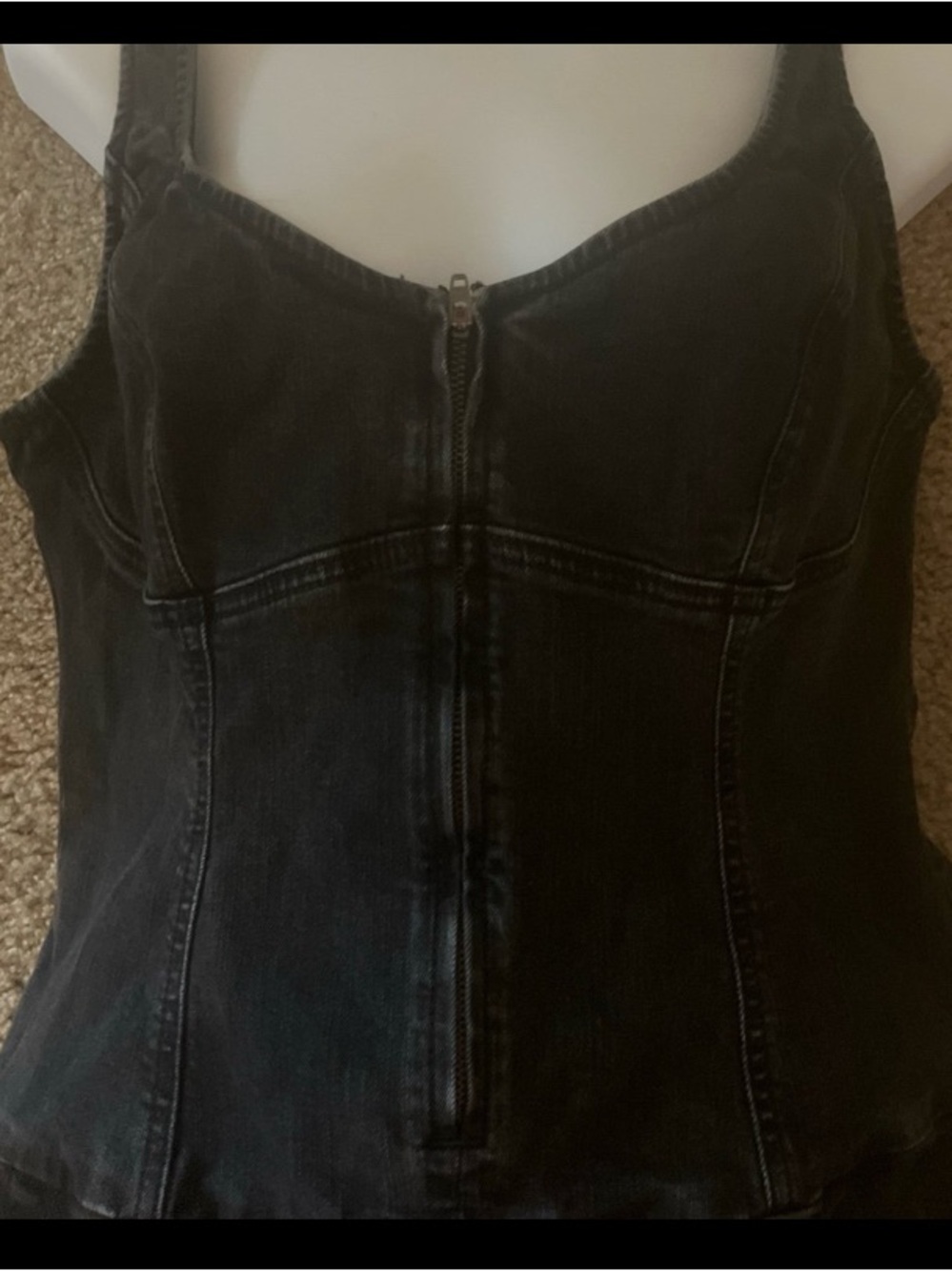 Black Denim Corset Dress - Picture 7 of 8